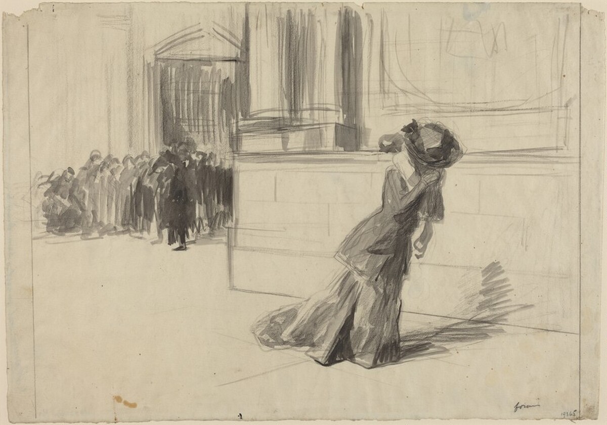 Woman Leaving Court by Jean-Louis Forain