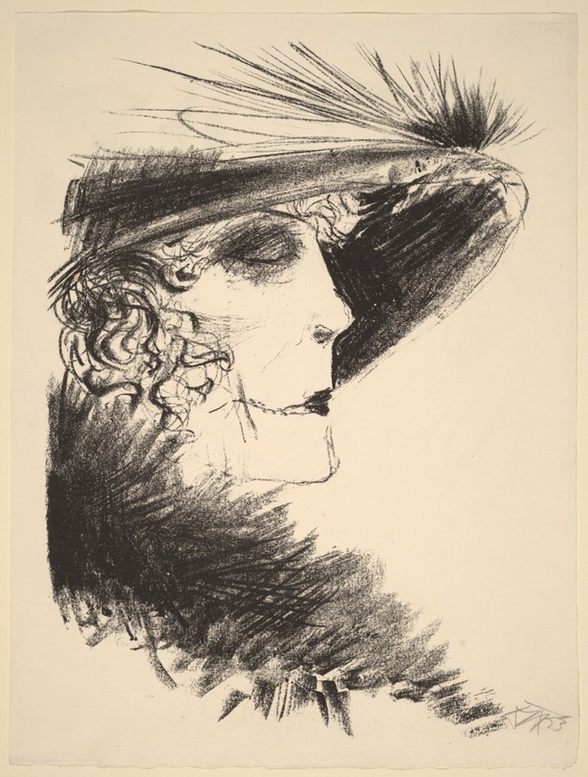 Lady in a Feathered Hat by Otto Dix