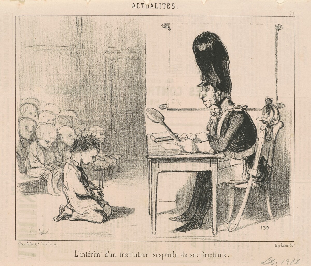 L'intérim d'un instituteur suspen du ... by Honoré Daumier