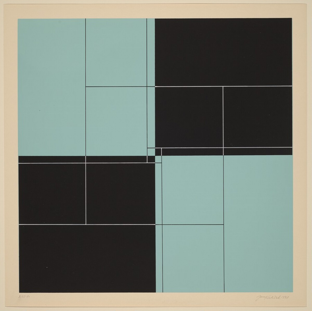 Progressive System of Horizontals in a Square by Jan Kubicek