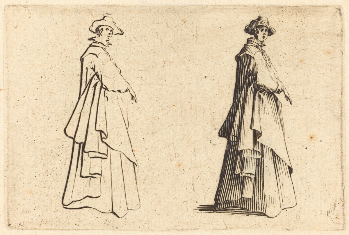 Lady in a Large Coat by Jacques Callot