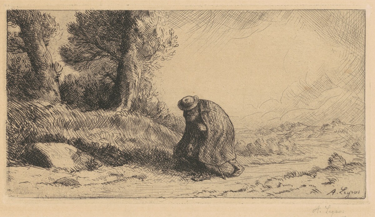 Wayfarer Surprised by a Storm (Le Voyageur surpris par l'Orage) by Alphonse Legros