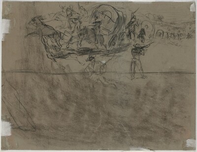 Skirmish Involving a Wagon Train [verso]
