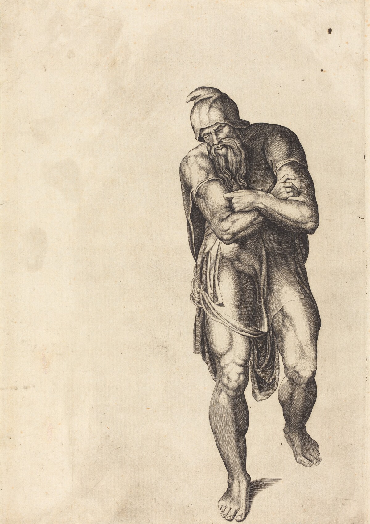Striding Man by Nicolaus Beatrizet after Michelangelo