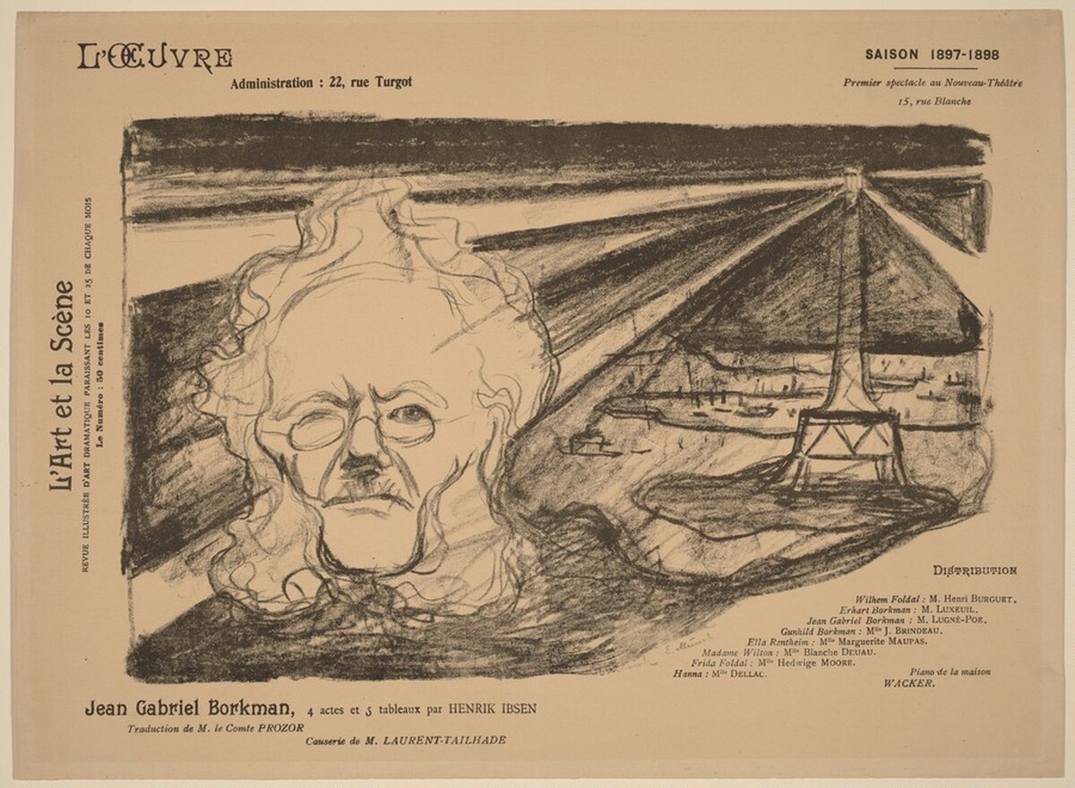Ibsen and the Lighthouse (theater program for  the play "Jean-Gabriel Borkman") by Edvard Munch