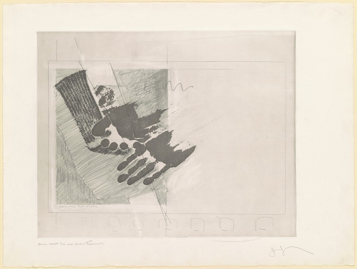 HandFootSockFloor [trial proof 1] by Jasper Johns