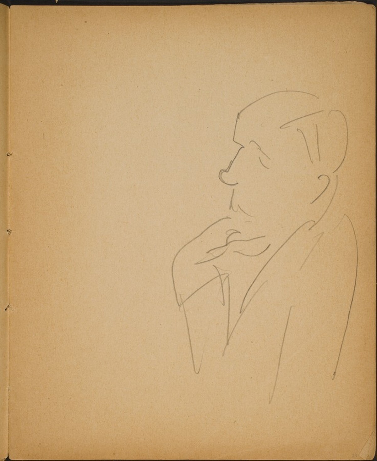 Männliche Halbfigur im Profil (Man in Profile) [p. 23] by Max Beckmann