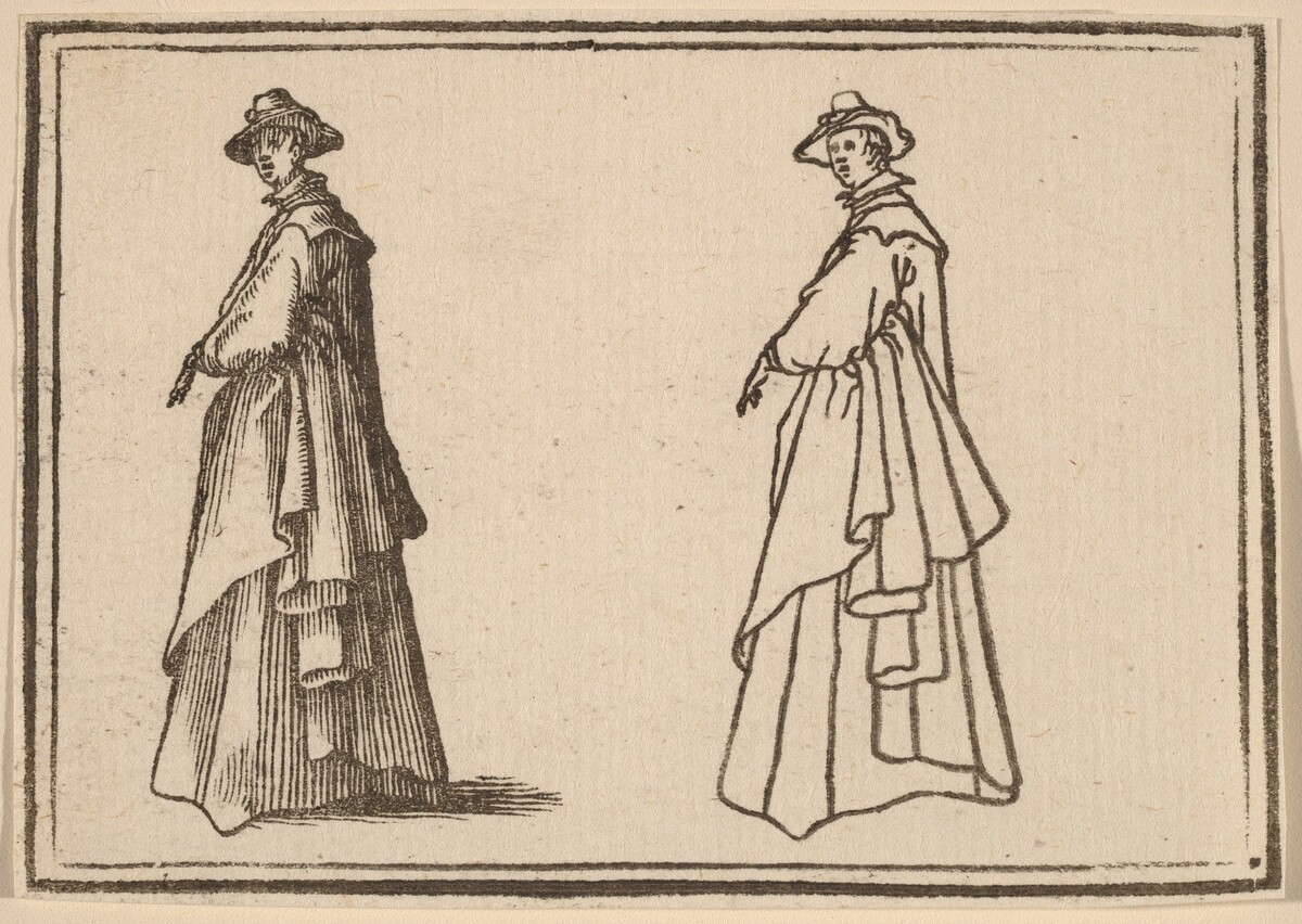 Standing Woman in a Great Coat by Edouard Eckman after Jacques Callot