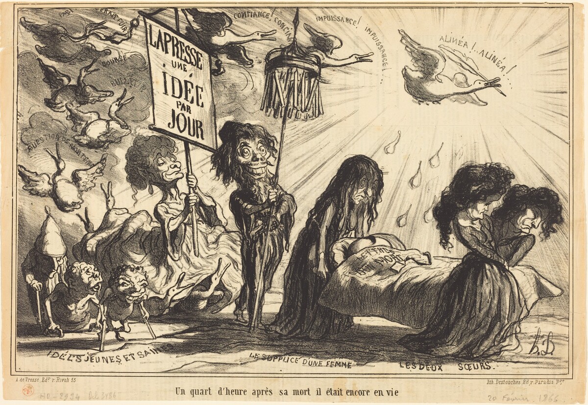 Un Quart d'heure après sa mort il était encore en vie  (A Quarter of an Hour after His Death, He Was Still Alive) by Honoré Daumier