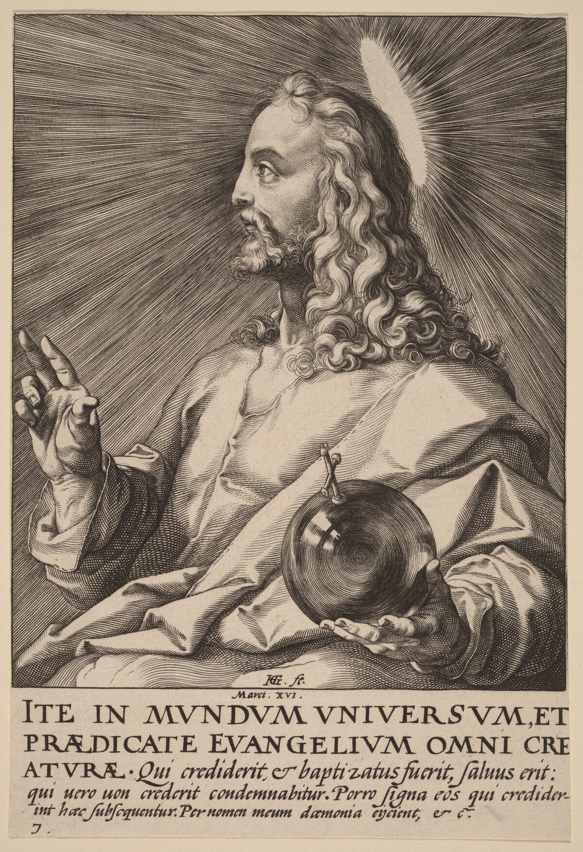 Christ as Salvator Mundi by Hendrik Goltzius