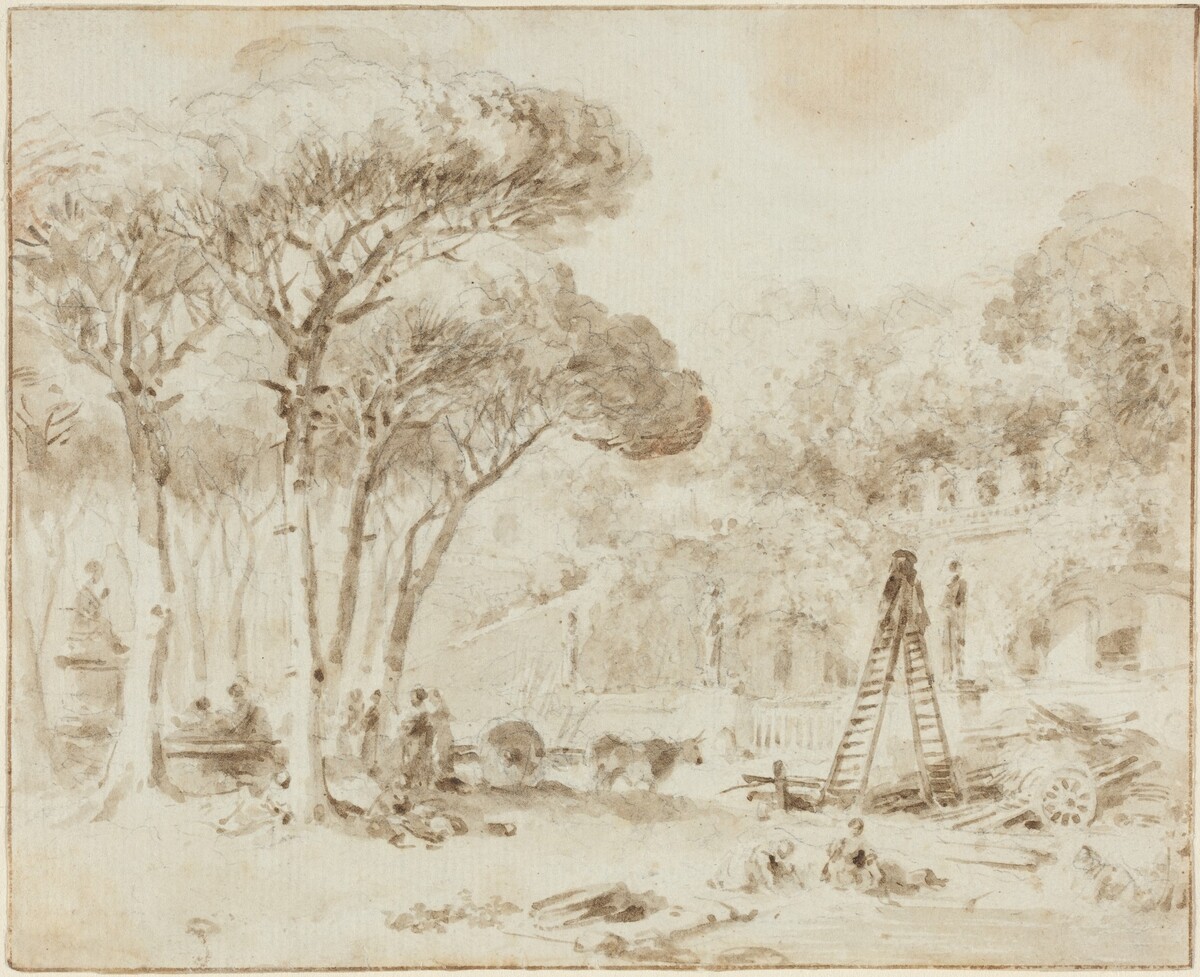 Gardens of an Italian Villa (Villa Medici?) by Jean-Honoré Fragonard