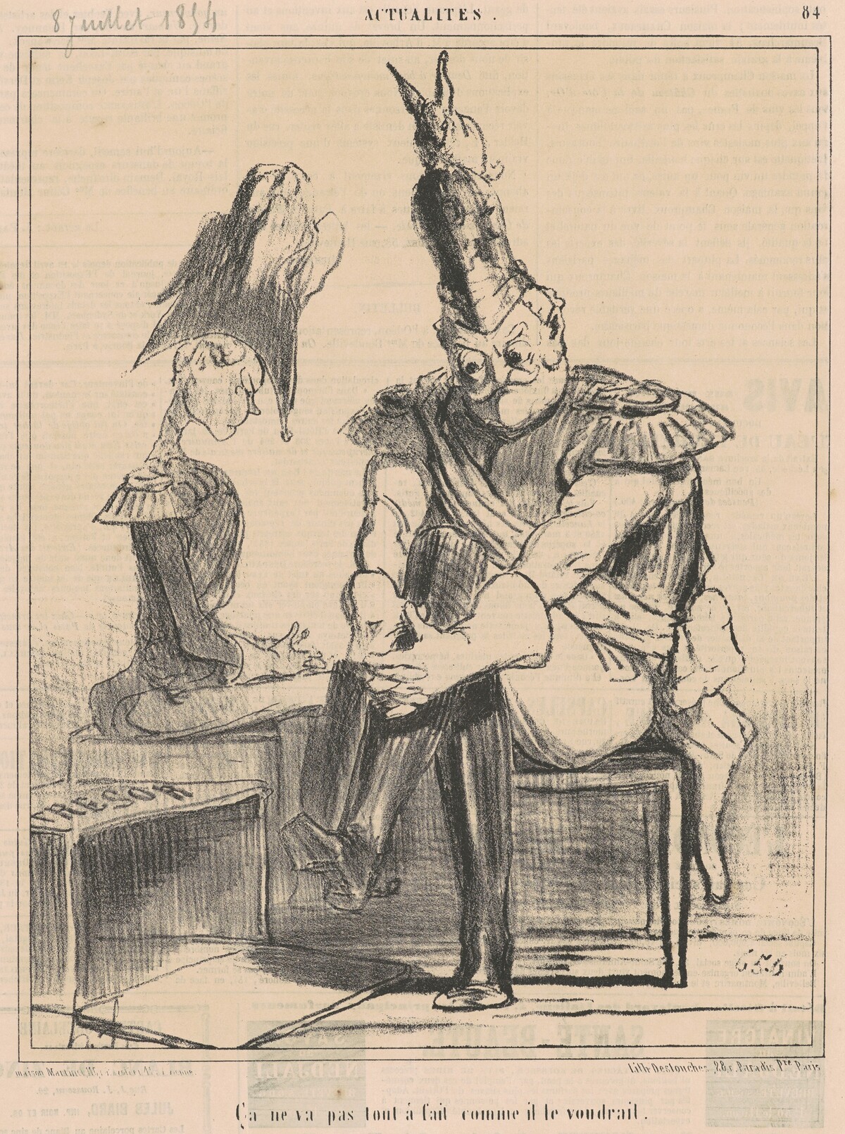 Ca ne va pas ... comme il le voudrait by Honoré Daumier