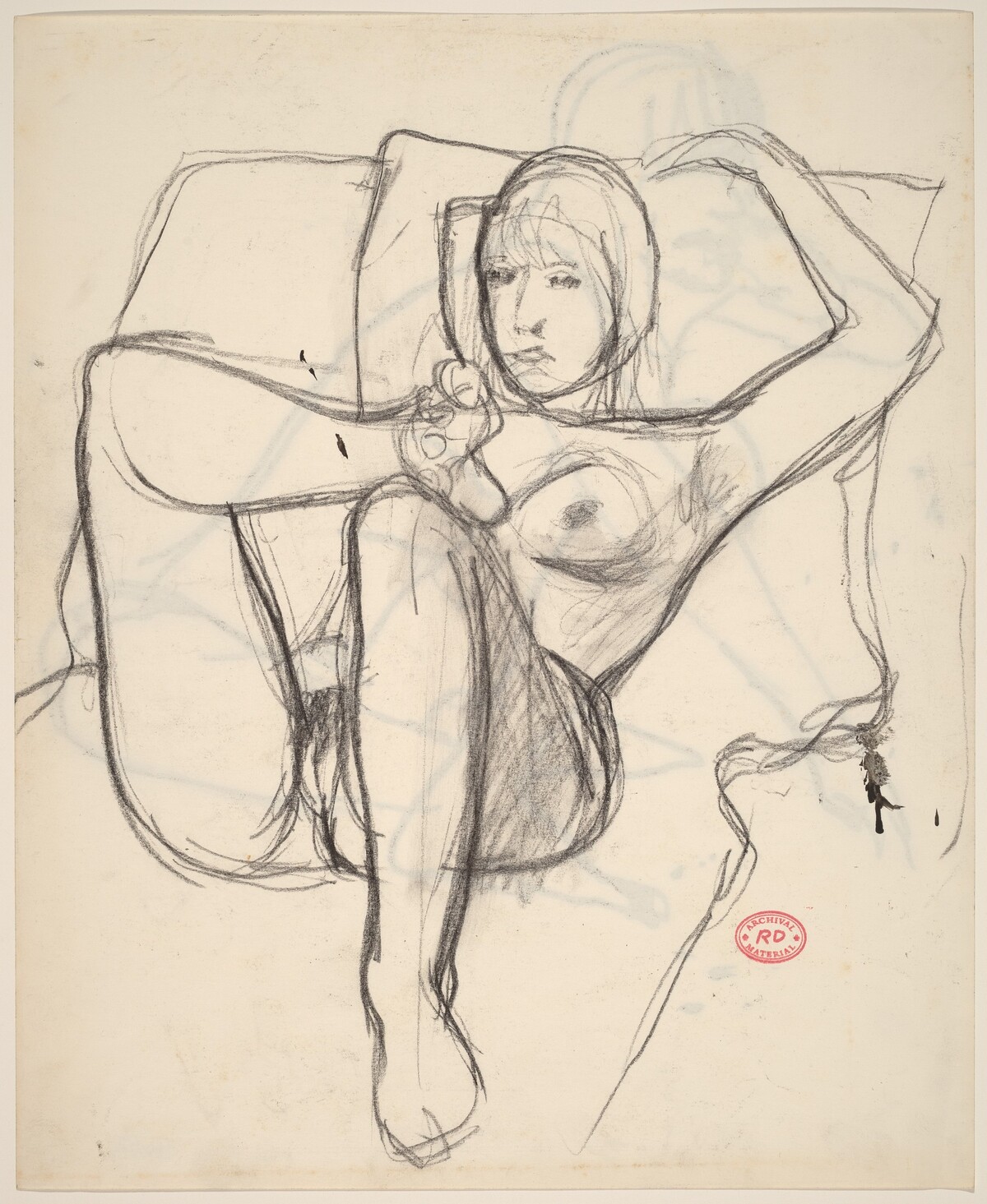 Untitled [reclining female nude with crossed legs] [recto] by Richard Diebenkorn