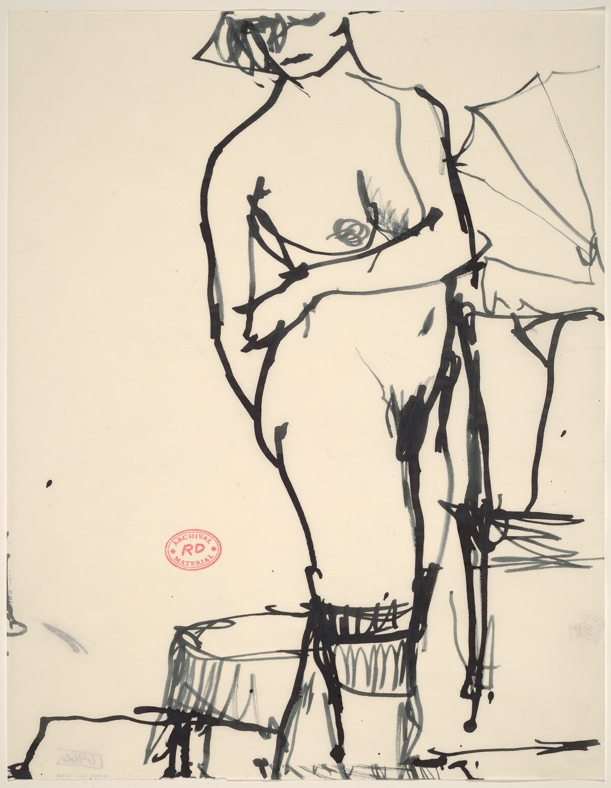 Untitled [standing female nude looking over her shoulder] by Richard Diebenkorn