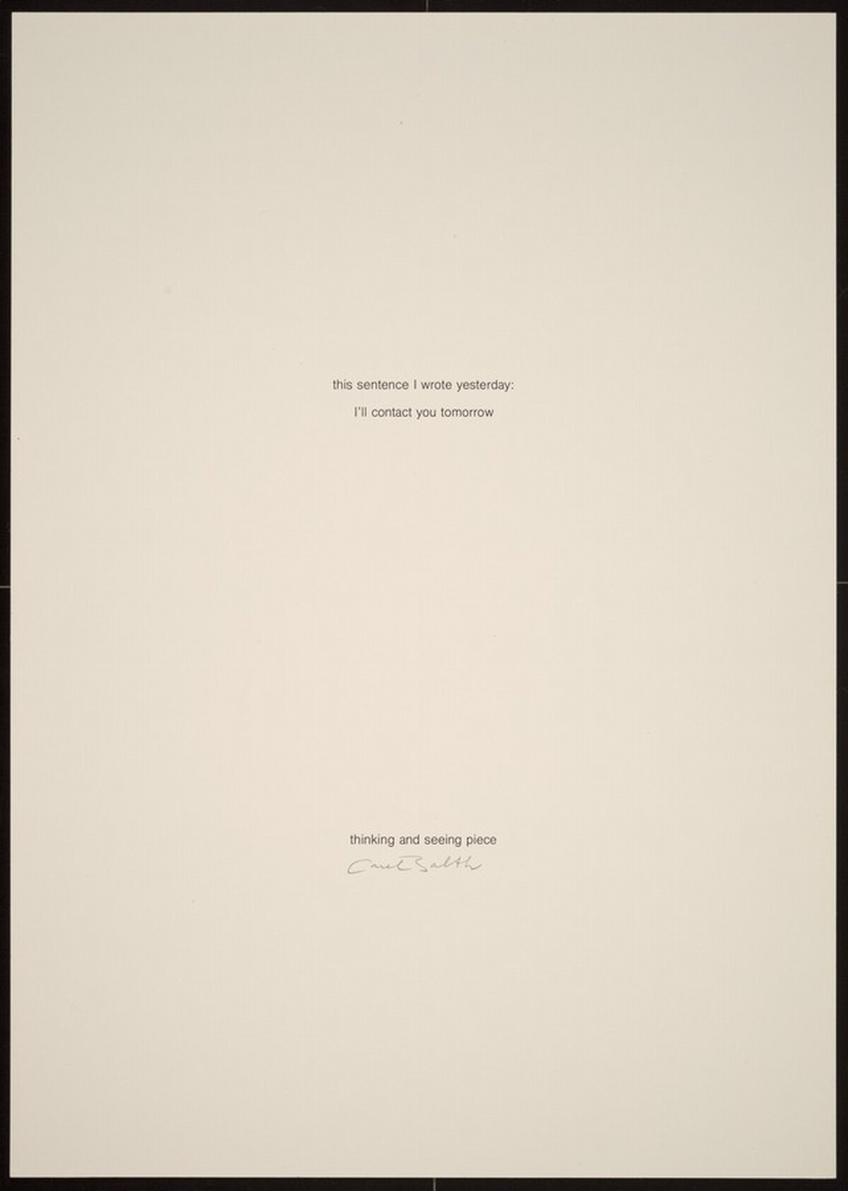 Thinking and Seeing Piece #2 by Carel Balth