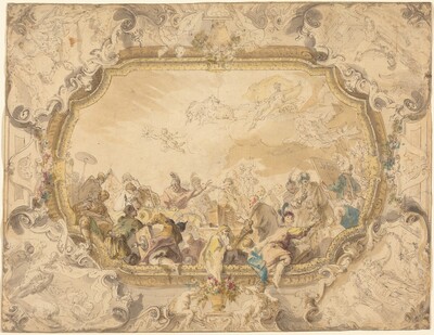 A Ceiling with Apollo Presiding over Military and Historical Learning