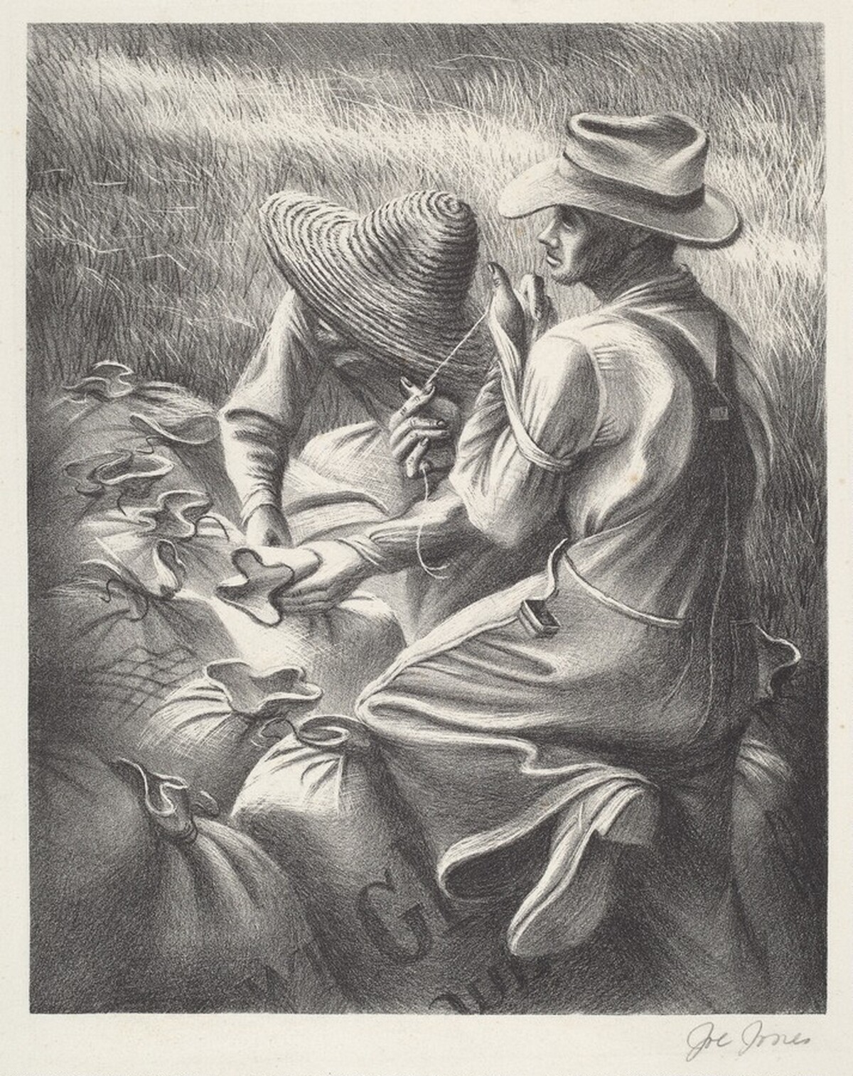 Untitled (Sacking Grain) by Joe Jones