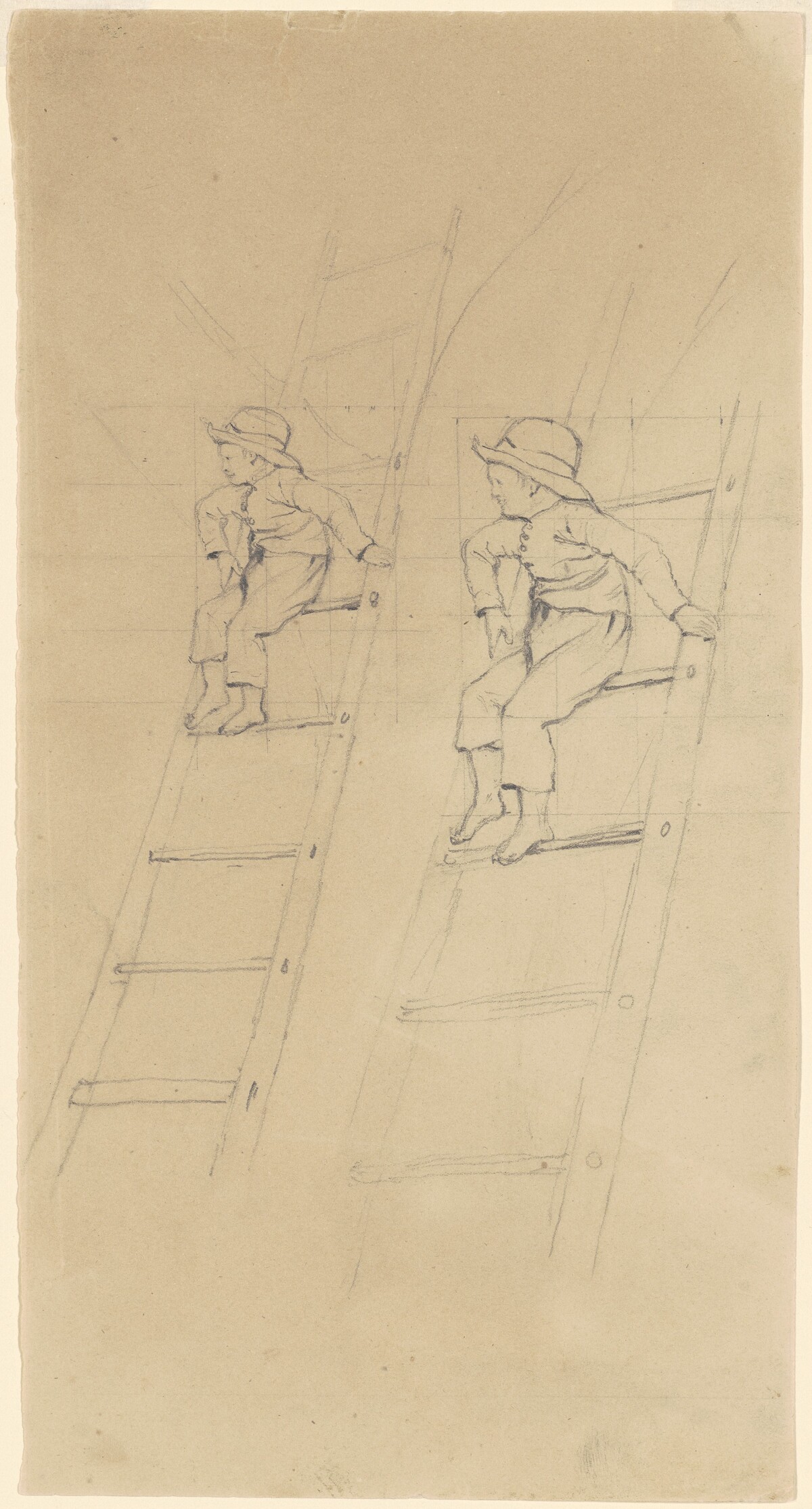 Studies of a Boy on a Ladder by James Goodwyn Clonney