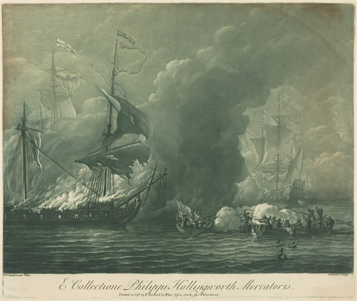 Shipping Scene from the Collection of Philip Hollingworth by Elisha Kirkall after Willem van de Velde the Elder