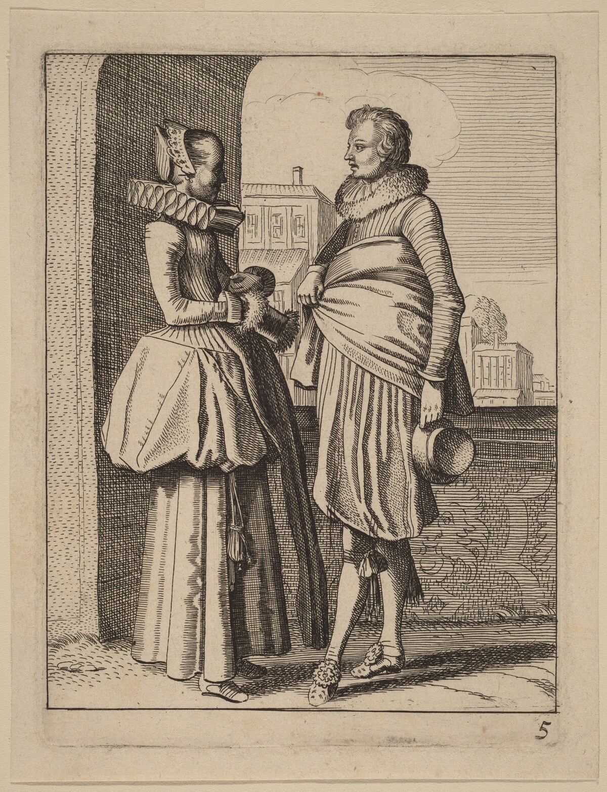 Two Figures in Costume by Jan van de Velde II