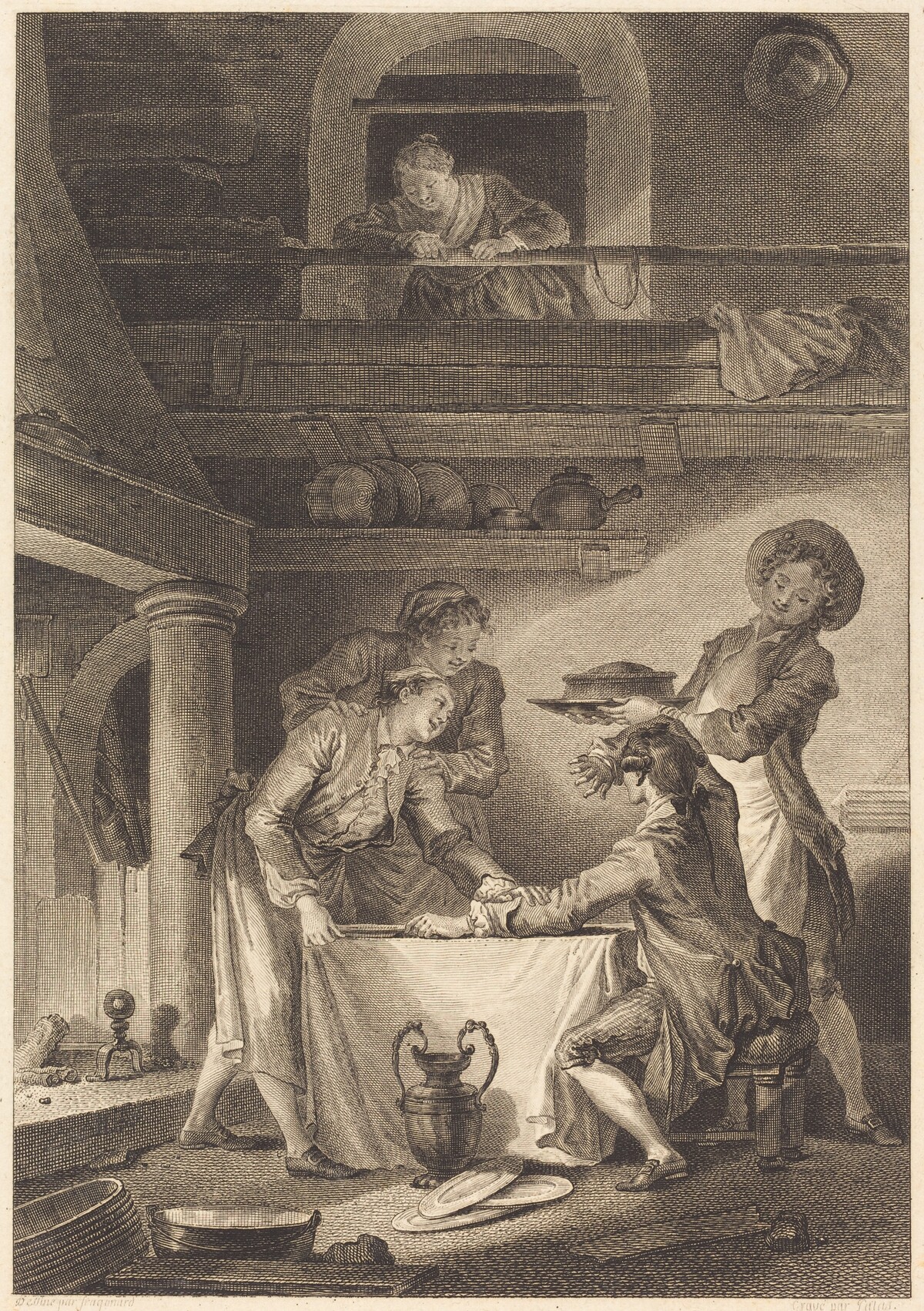 Le pate d'anguilles by Charles Emmanuel Patas after Jean-Honoré Fragonard