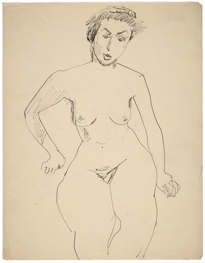 Frontal Nude Seated, Arms at Side