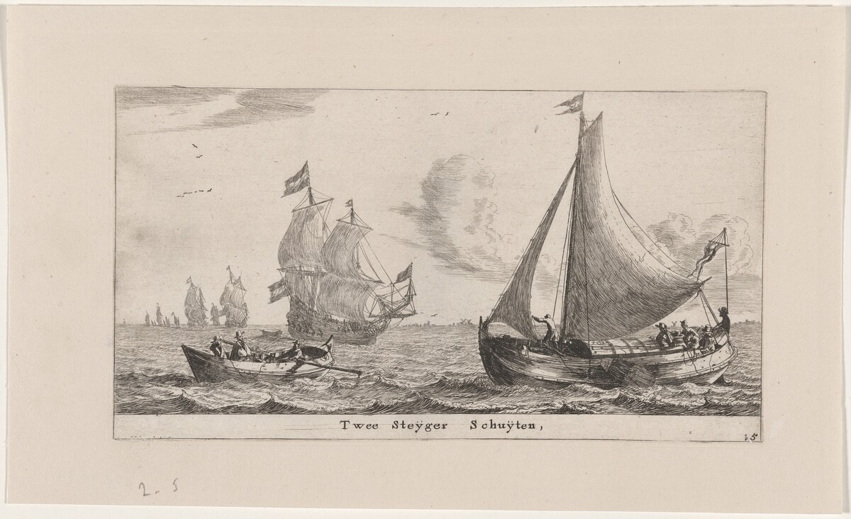 Two "Steiger Schuiten" by Reinier Nooms, called Zeeman