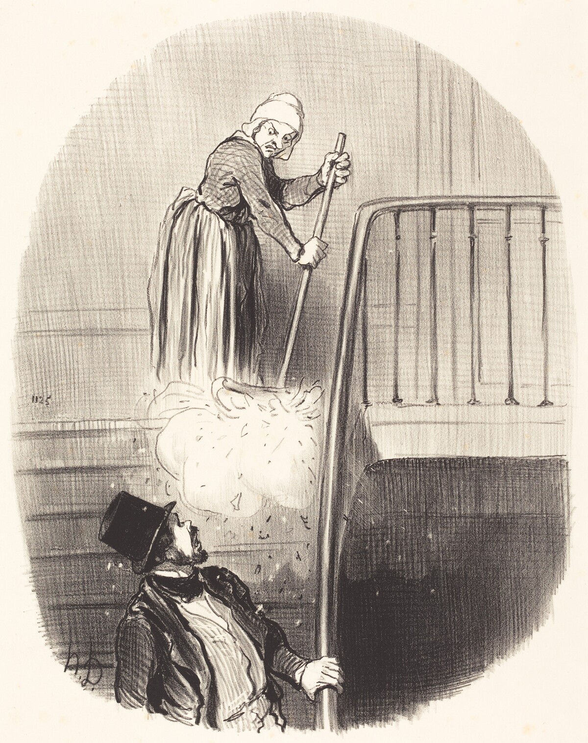 Un Locataire qui a eu un oubli le 1er janvier by Honoré Daumier
