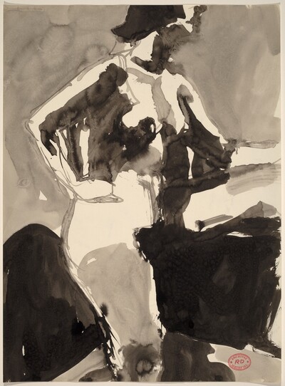 Untitled [side view of nude with her hand on her hip]