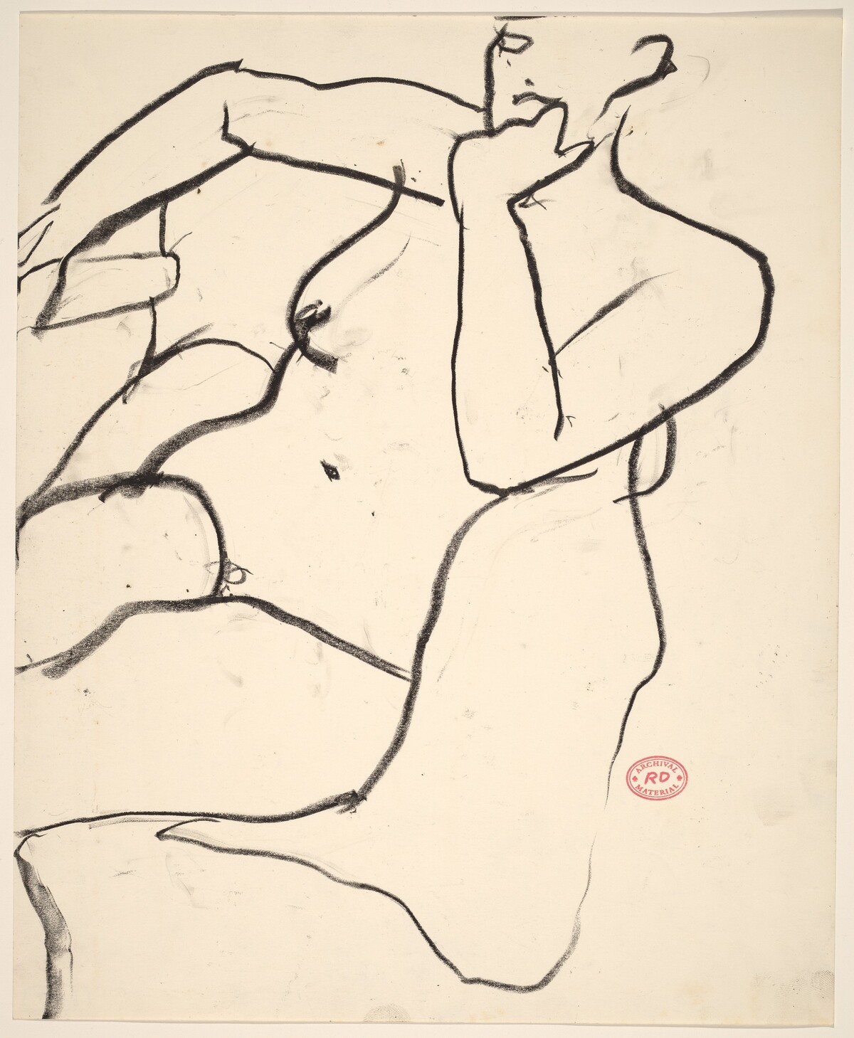 Untitled [seated female nude with left arm on chair back] by Richard Diebenkorn