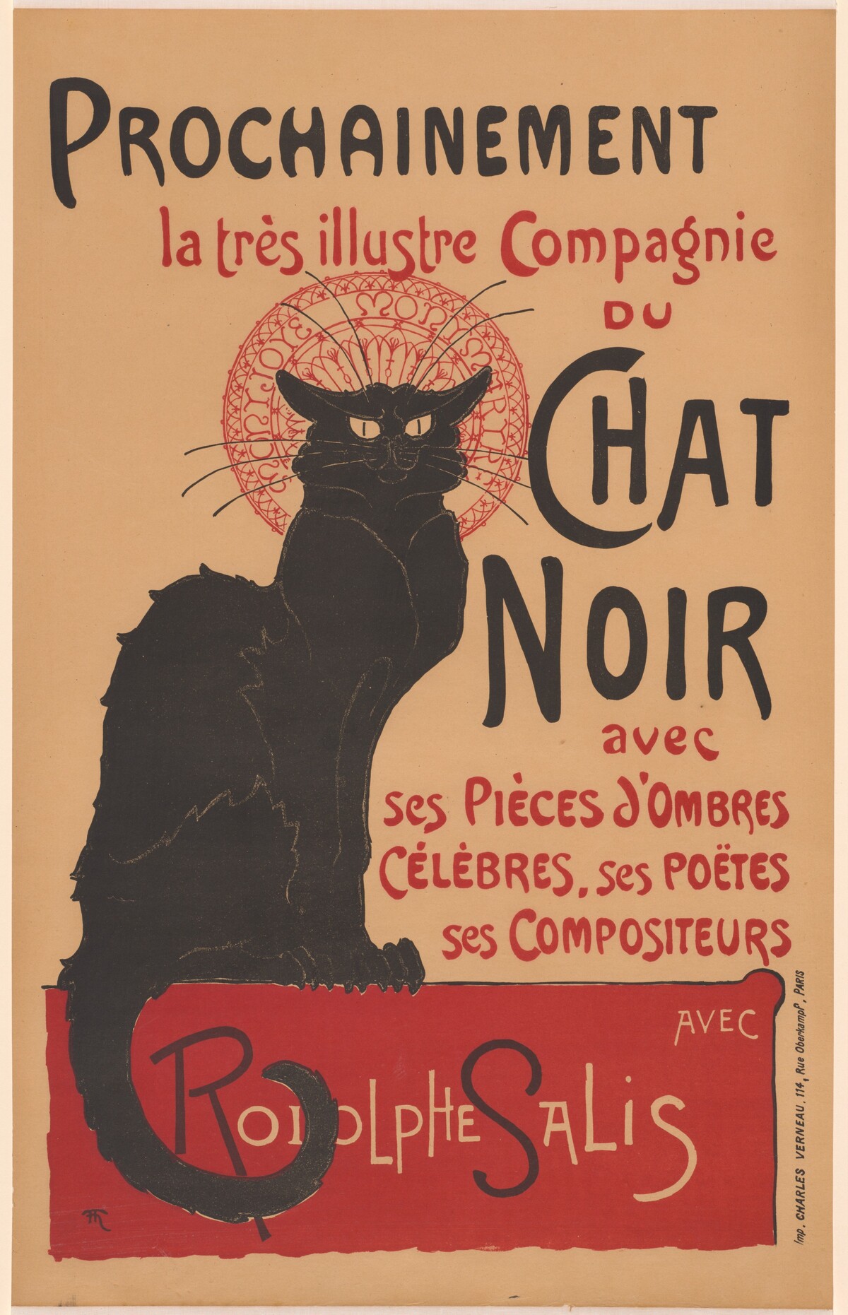 Prochainement la très illustre Compagnie du Chat Noir (Poster for the Company of the Black Cat) by Théophile Alexandre Steinlen