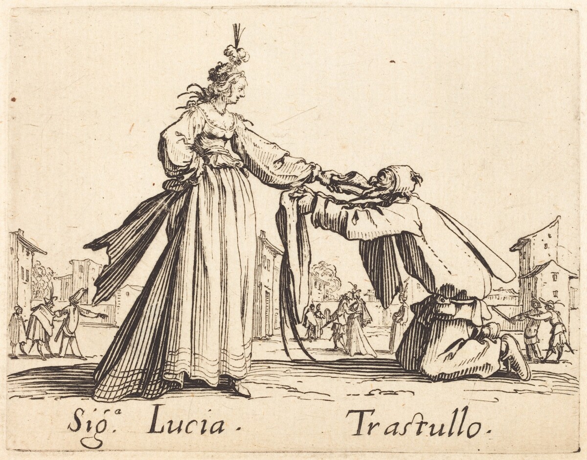 Signa. Lucia and Trastullo by Jacques Callot