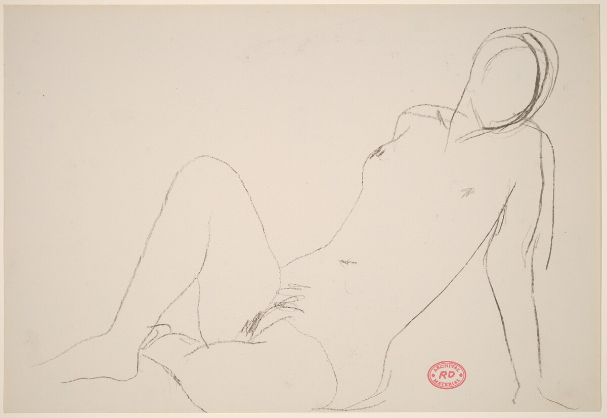 Untitled [seated nude leaning on arm] by Richard Diebenkorn