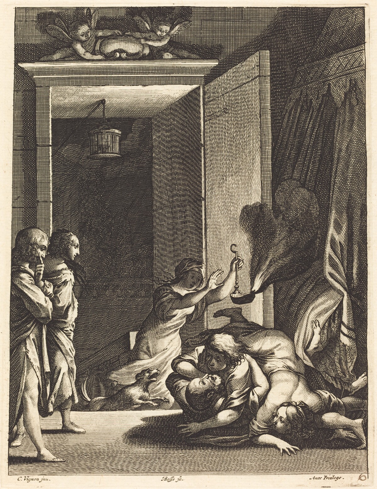 Illustration to Jean Desmarets' "L'Ariane" by Abraham Bosse after Claude Vignon
