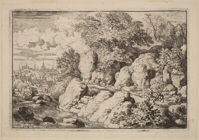 Two Horsemen on a Rocky Path