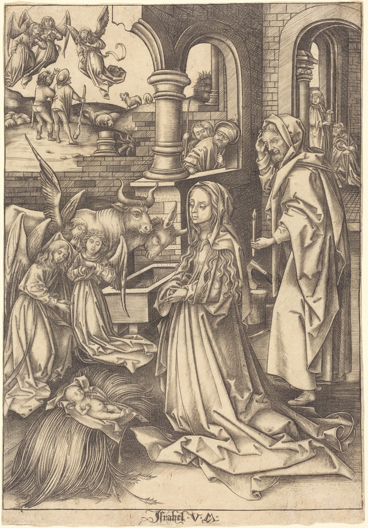 The Nativity by Israhel van Meckenem after Hans Holbein the Elder