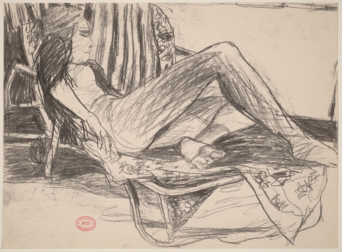 Untitled [female nude reclining on a lounge chair] by Richard Diebenkorn