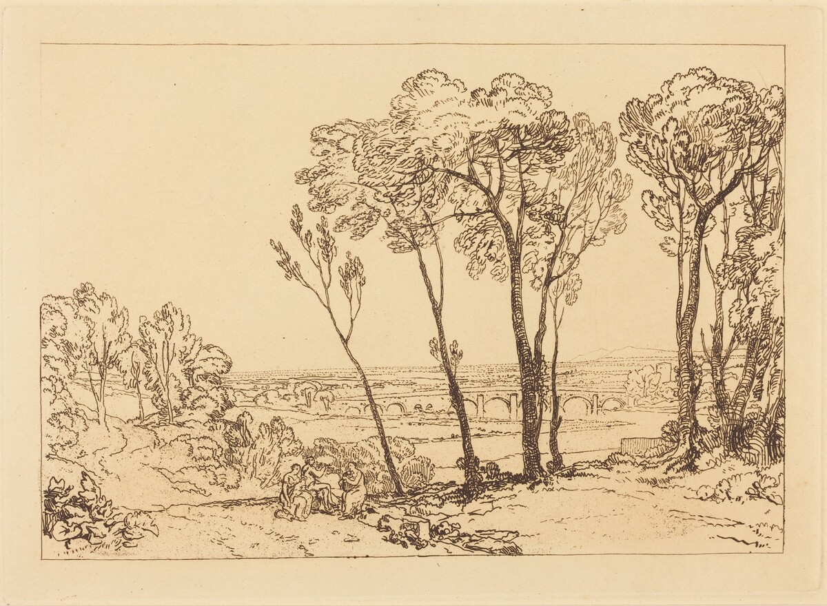 The Bridge in Middle Distance by Joseph Mallord William Turner