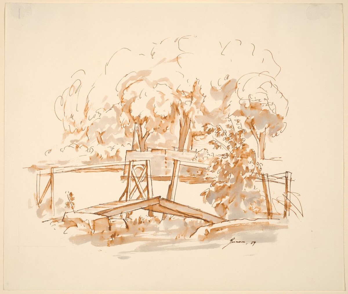 Bridge and Trees by Donald Carlisle Greason