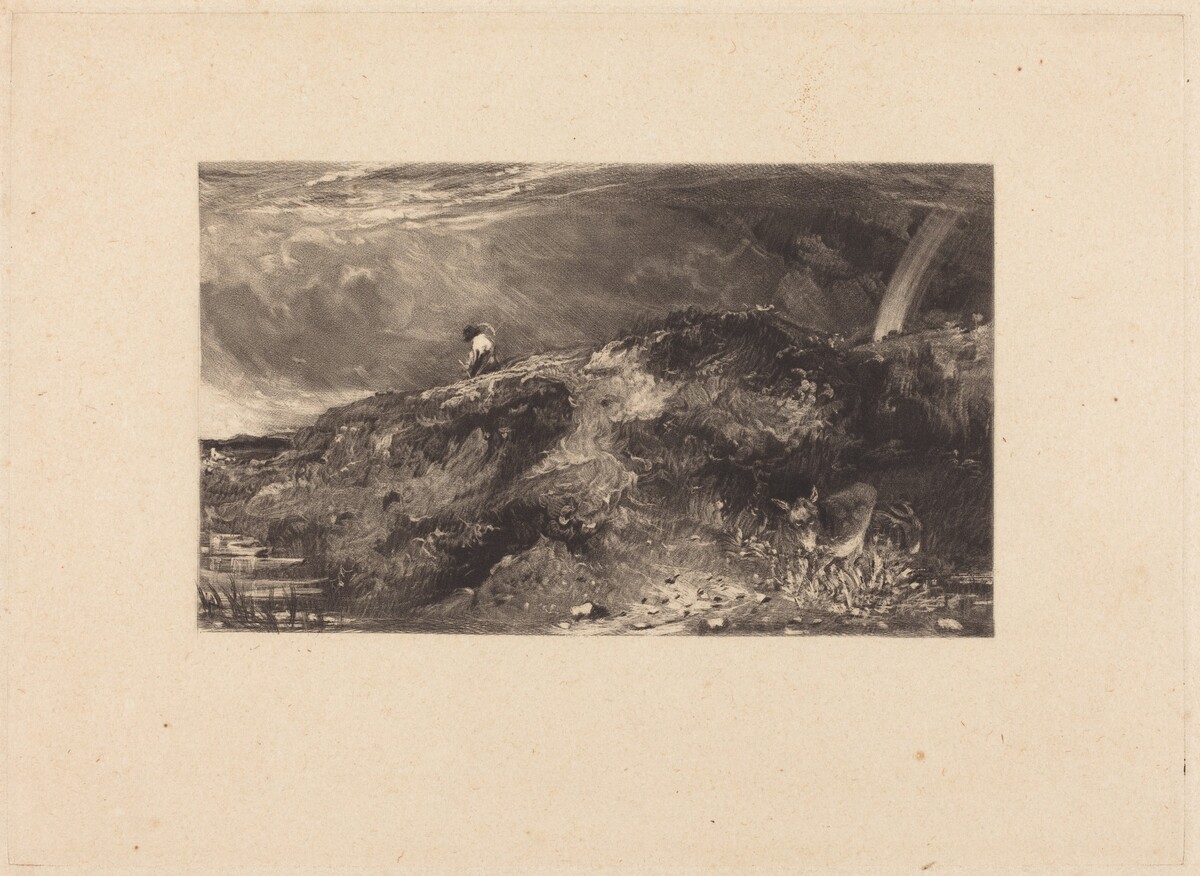 Hampstead Heath, with St. Paul's in the Distance (Vignette) by David Lucas after John Constable