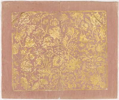 Endpaper with Mixed Floral Pattern