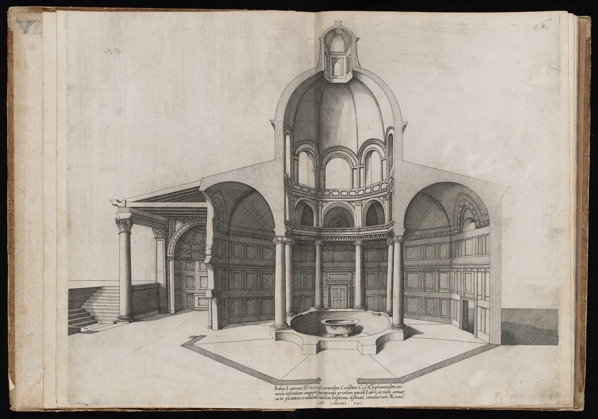 Balnei Laterani [The Lateran Baptistry] by Italian 16th Century, published by Antonio Lafreri