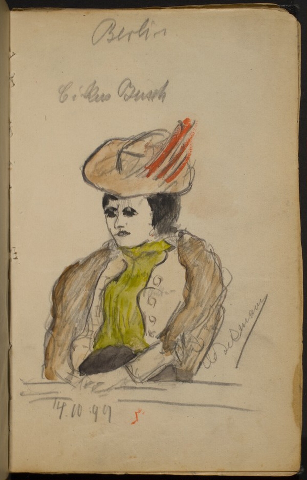 Woman with Green Scarf by Max Beckmann