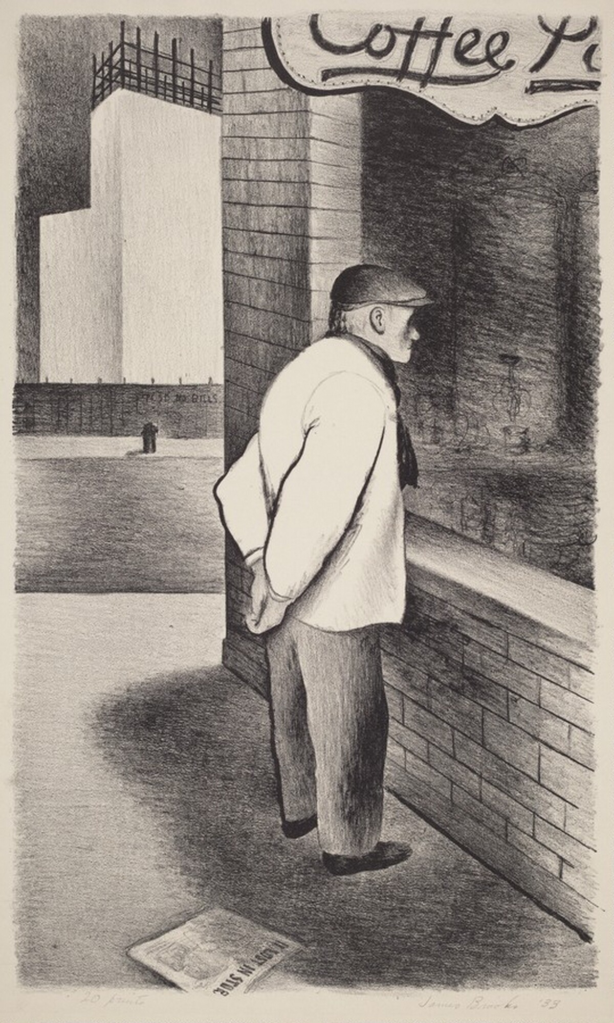 Untitled (Man Looking Into Storefront Window) by James Brooks