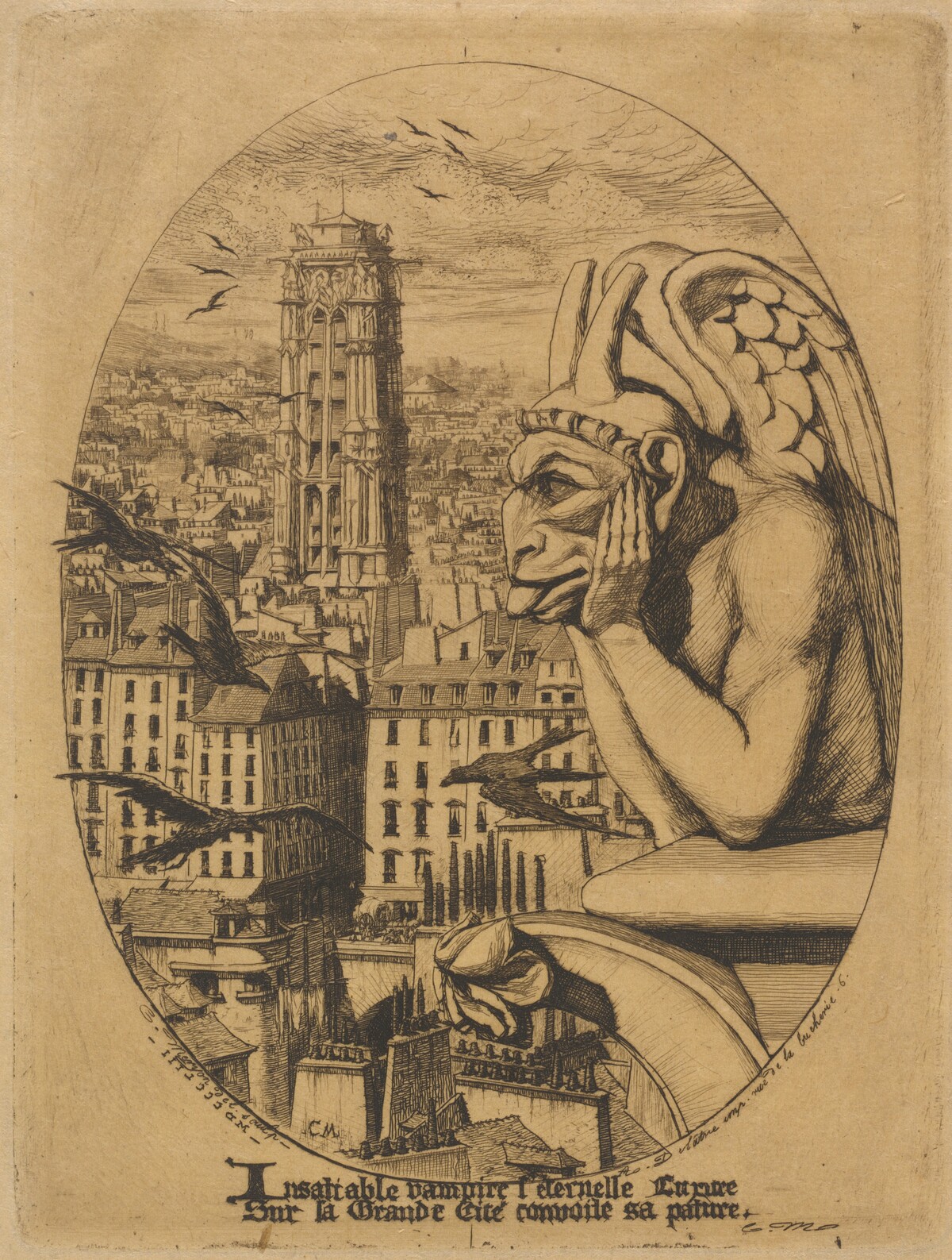 Le stryge (The Vampire) by Charles Meryon