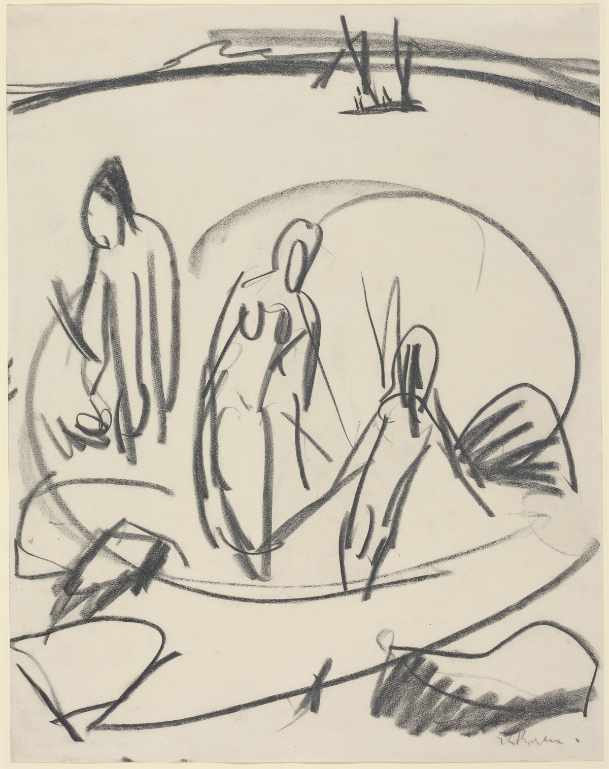 Three Bathers in the Sea by Ernst Ludwig Kirchner