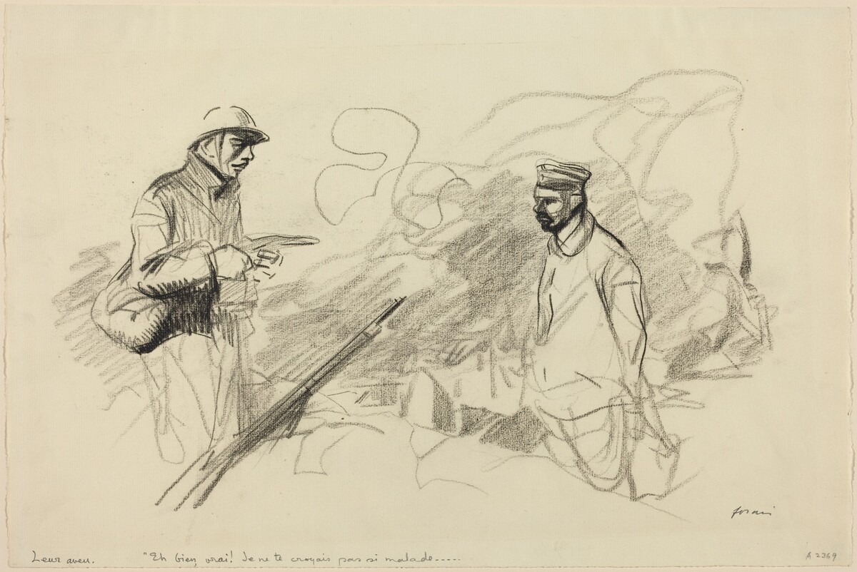 Poilu Acknowledging German Soldier by Jean-Louis Forain