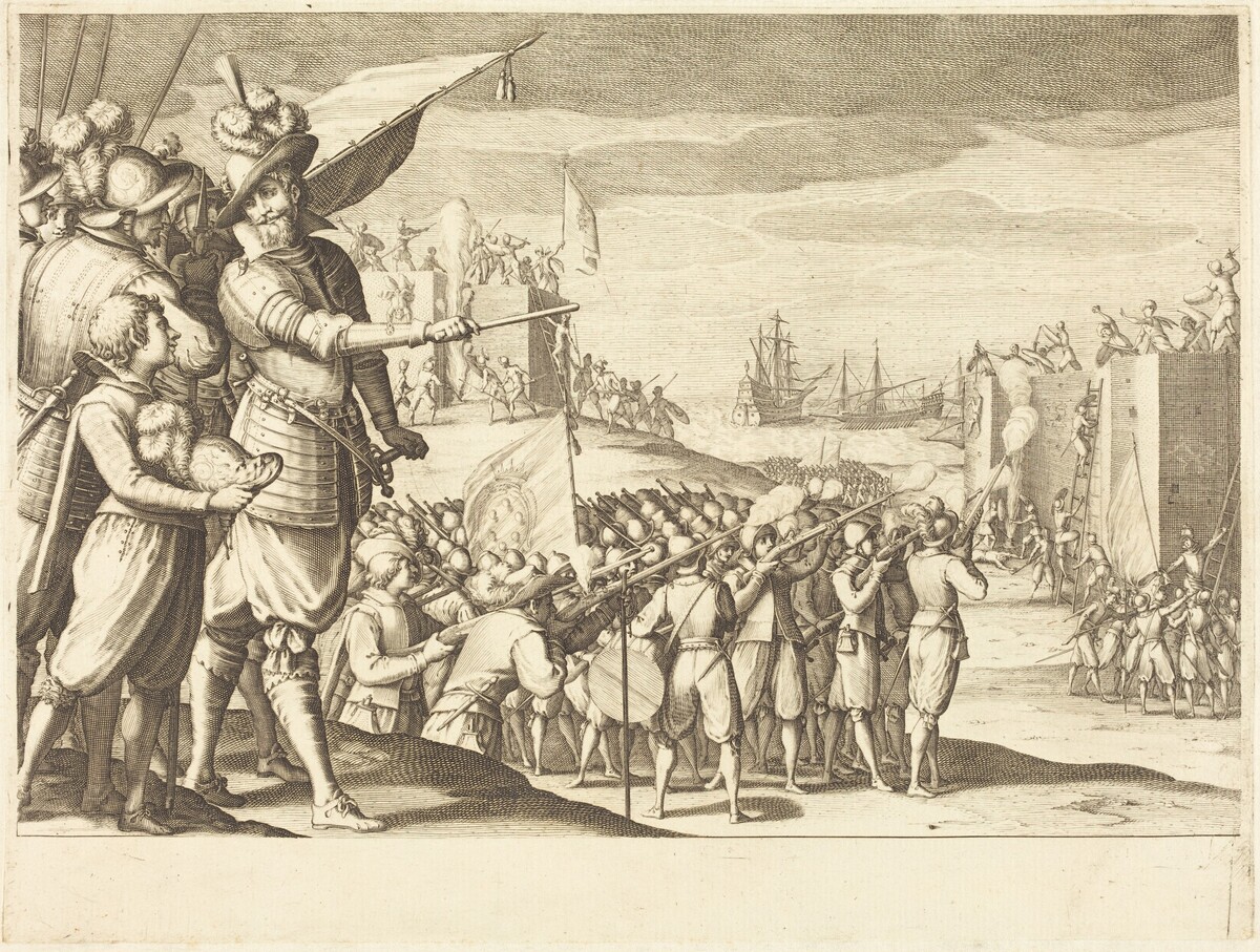 Assault on Two Fortresses by Jacques Callot