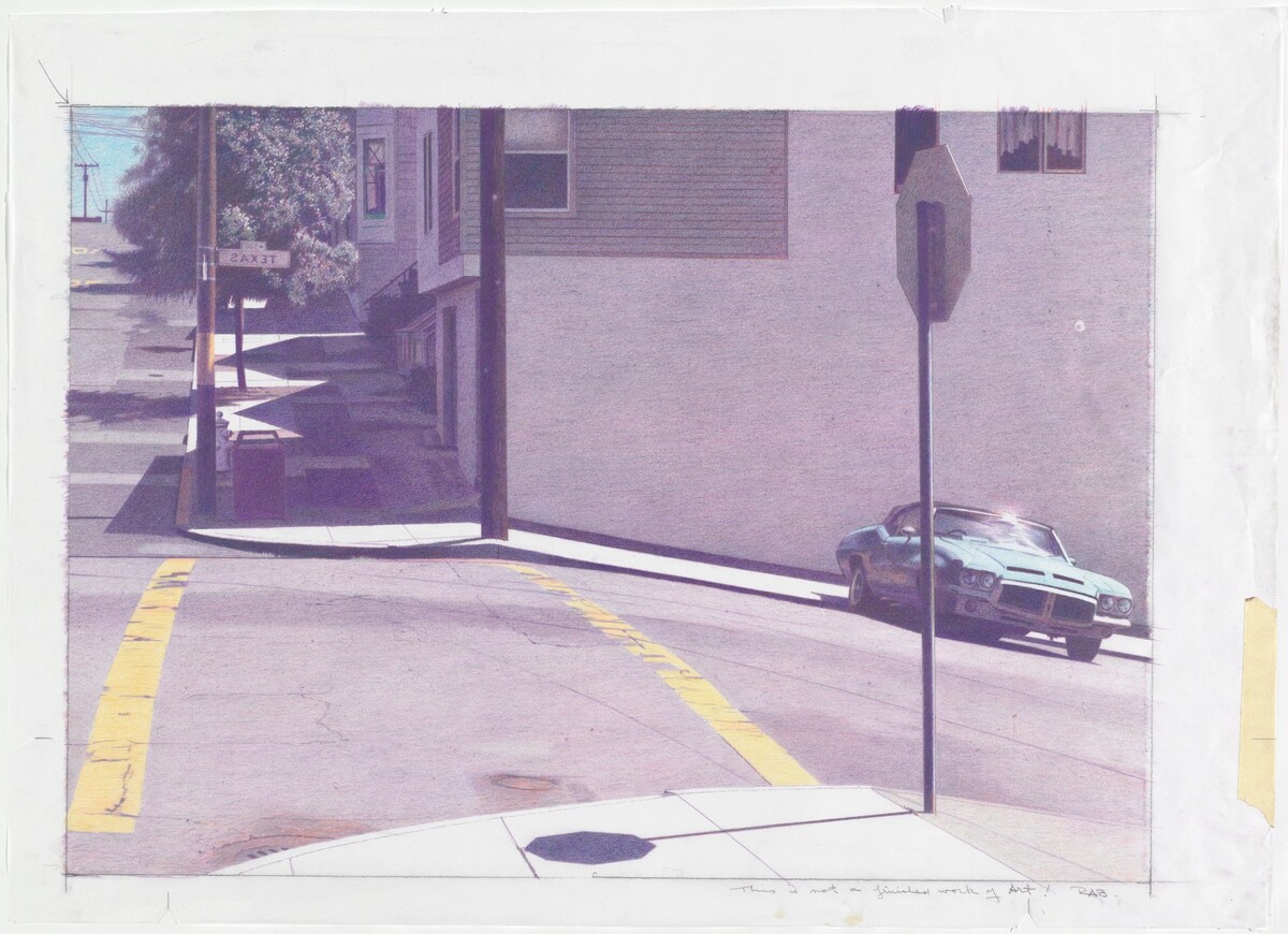 Texas and 20th Intersection [preparatory drawing] by Robert Bechtle