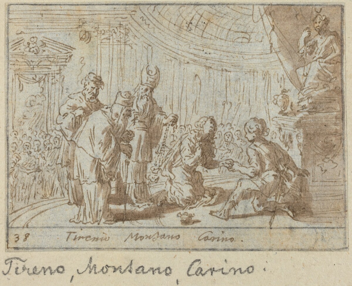 Tirenio, Montano and Carino by Johann Wilhelm Baur